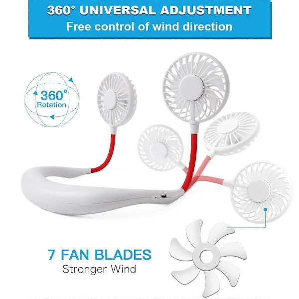 Hals Bärbar Sport Fans Hand Free Mini USB Uppladdningsbara hörlurar Design Bärbar Liten Vit