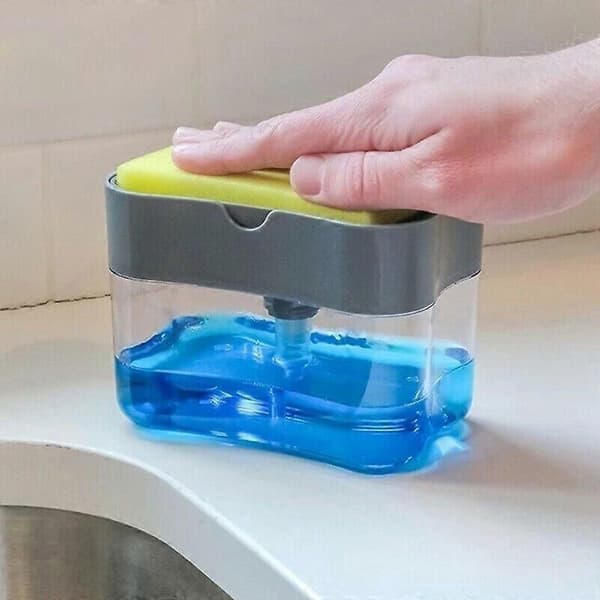 Automatisk sæbedispenserflaske til flydende sæbe køkken svamp sæbedispenser køkken svamp dispenser manuel sæbedispenser