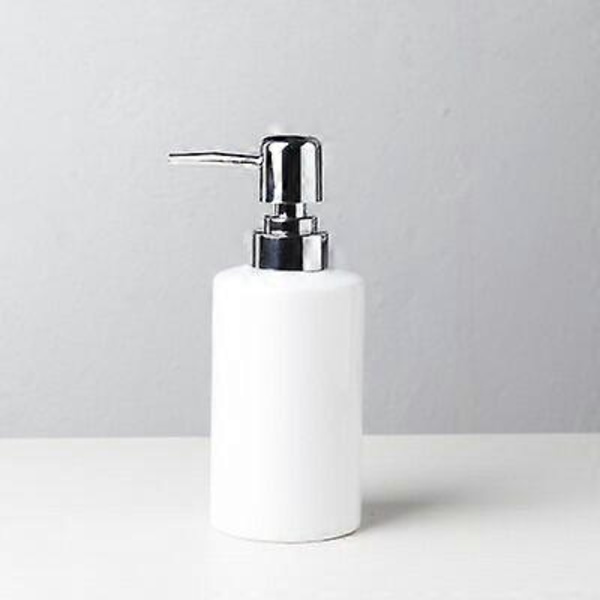 Yksinkertainen mustavalkoinen saippua-annostelija, voideastia, koti, keraaminen painallus, suihkugeeli, käsisaippuapullo, saippua-annostelijasarja Soap bottle-white
