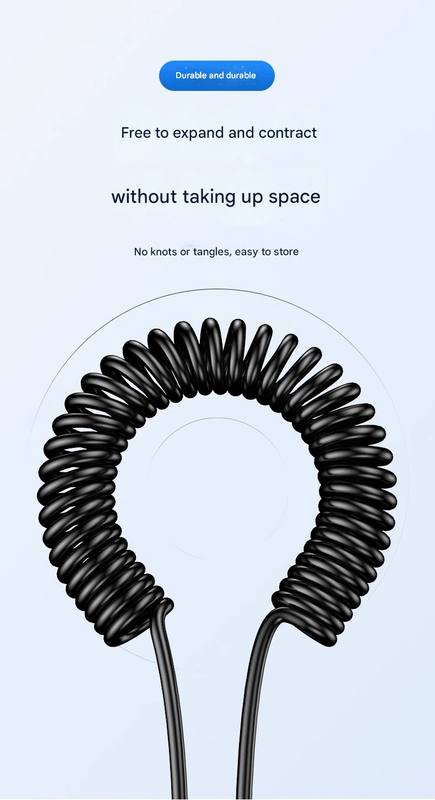 Spiralkabel iPhone-ladekabel 2-pak, Apple Carplay & MFi-certificeret (1 meter)