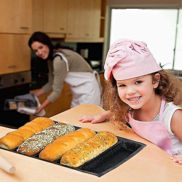 Bageplader Silikone Baguette Pan Non Stick Perforeret Fench Brød Pan Former Hotdogforme Bagepapir