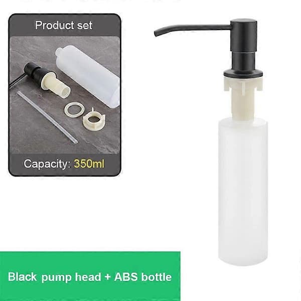 Flydende sæbedispenserpumpe til køkkenvask i rustfrit stål 500 ml flydende sæbeflaske til vaskemontering Håndtryks sæbedispenserflaske 350ML Black