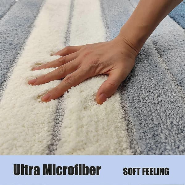 Mikrofiber Absorberende Sklisikker Stripete Badematte Blue