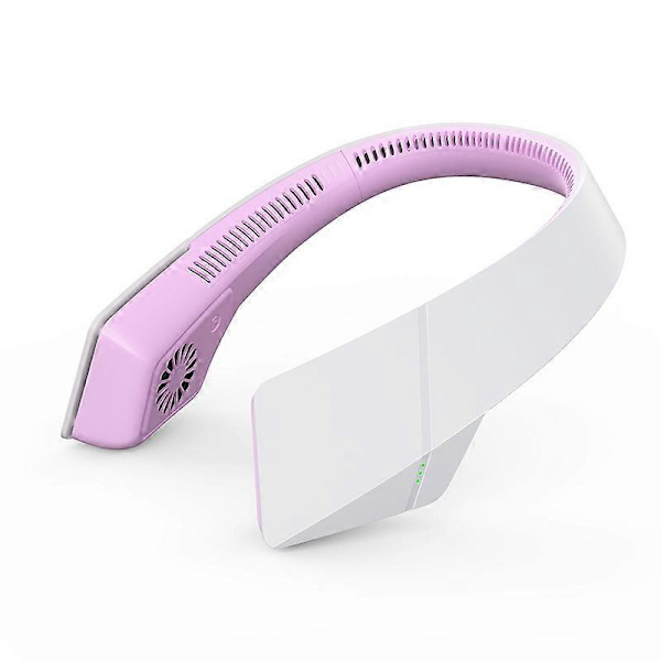 Hängande hals liten fläkt 2021 ny portabel mini lazy hängande hals bladlös USB tyst laddning typ rosa
