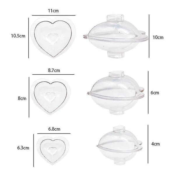 Bageplader DIY Hjerteform Polycarbonat Chokoladeform Konditorværktøj Til Kagedekoration Bageudstyr No13456