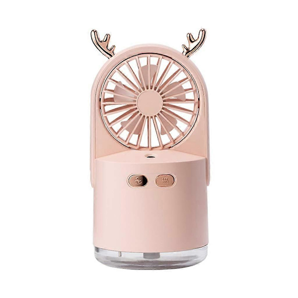 Kannettava pöytäjäähdytys USB-ladattava tuuletin (vaaleanpunainen)