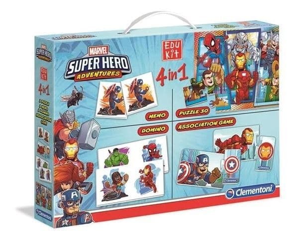 Spilpakke med 4 forskellige spil - Marvel Superhelte