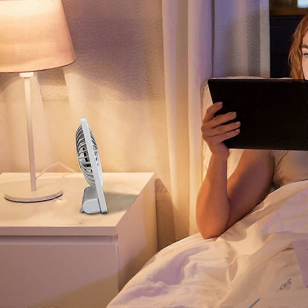 USB Mute bordsfläkt för kontor i vardagsrummet (vit)