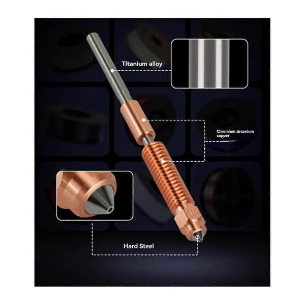 Keramisk varmeblok-sæt 0,4 mm Quick-Swap integreret dyse til K1C K1 MAX 3D-printerdele Black