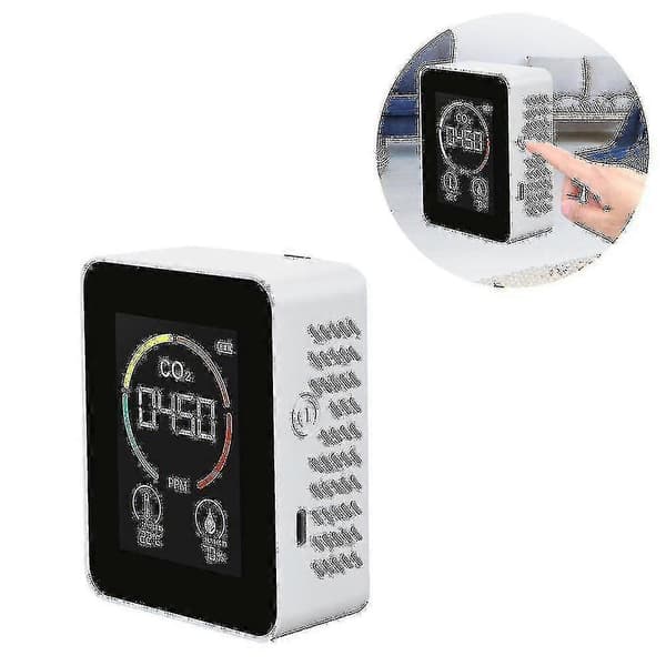 Karbondioksiddetektor Co2 Luftdetektor Konsentrasjonsdeteksjonsmonitor White