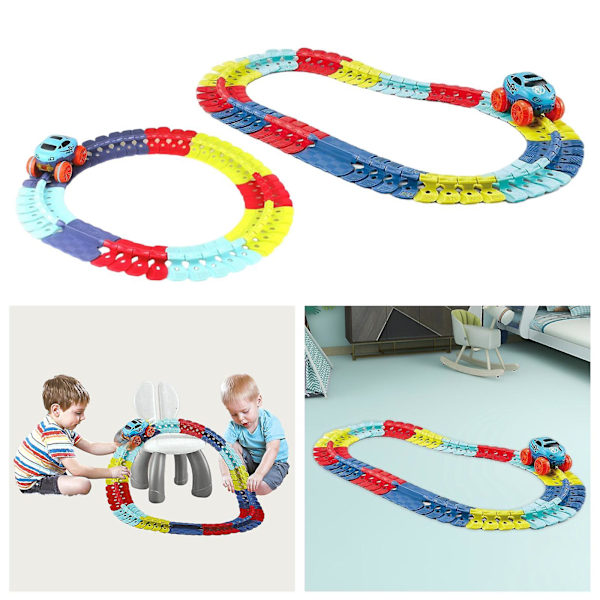 Bilbana Flexibel Utbytbar Bilbanor för Pojkar Flickor Barn 46pcs Track