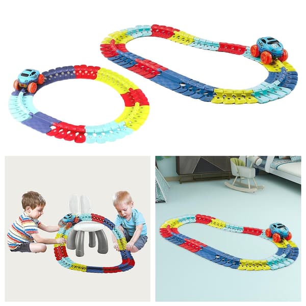 Bilbane Fleksibel Utskiftbar Bilbaner for Gutter Jenter Barn 46pcs Track