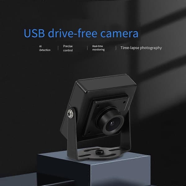 720P Kamera til KLP1/KP3S Pro V2 Driver-Free Kamera USB Interface Time-Lapse Fotografering 3D Printer Tilbehør Black