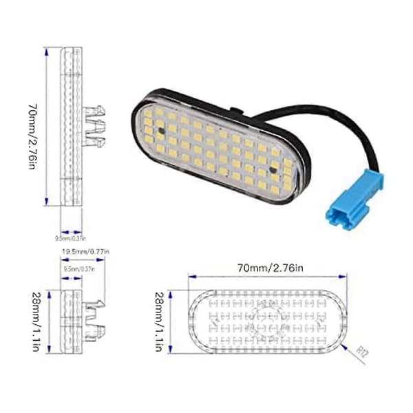 48 LED Bagasjeromslys LED PC ABS Plug and Play Erstatning for Model Y 2021 og oppover Bilinteriørlys