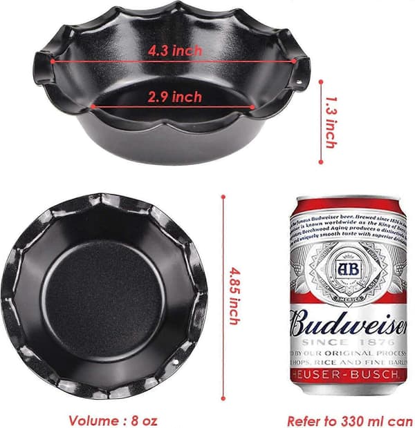 Pajform Tartform Liten Quicheform 12 cm 4-pack Quiche Bakform Non-stick Beläggning Mini Kakform Rund Silver