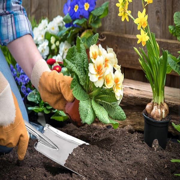 Hagespade i rustfritt stål, liten hagespade, mini håndspade, flott for planting, omplanting, luking, graving
