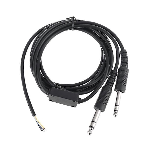 DIY Aviation Headset Dobbelplugg Fly Holdbare Hodetelefoner Erstatningskabel