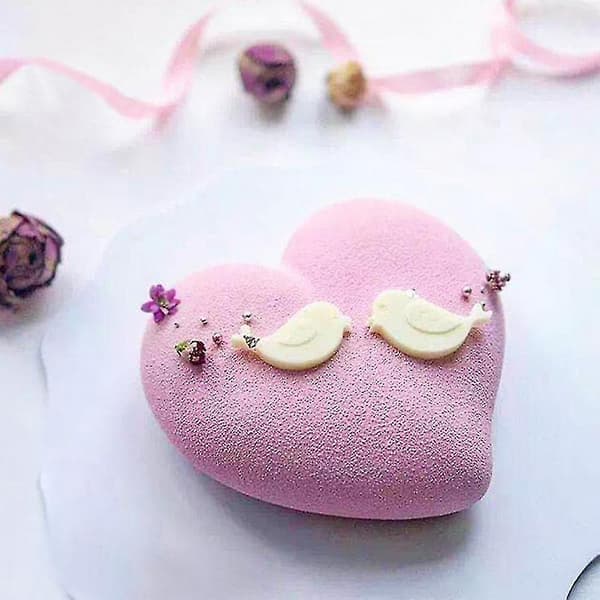 Kogegrej Sæt Valentinsdag Hjerteformet Silikoneform Sæt Chokoladeform DIY Bagesæt