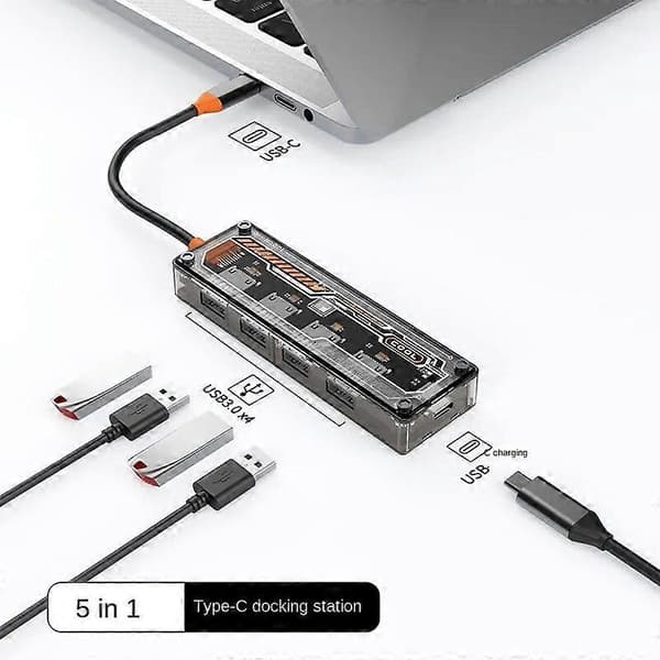Laptop Dockingstation Type C til HDMI PD 100W SD TF RJ45 USB Dockingstation Bærbar Kontor Dockingstation til Mac Telefon No.2