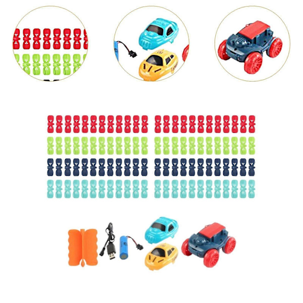 Elektrisk bilbana för barn, presenter, utbytbar leksaksbil för småbarn, 50 delar 98pcs