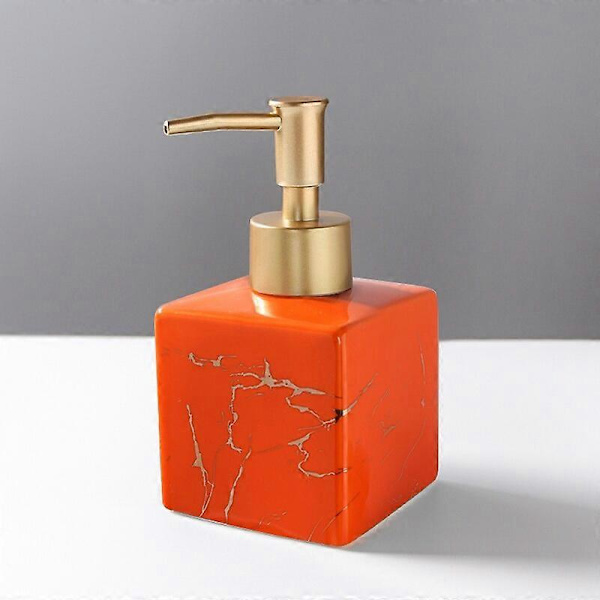 Nestesaippua-annostelijat Marmoroitu keraaminen manuaalinen saippua-annostelija Lotion Shampoo Pullo Aromaterapiapullo Kylpyhuonetarvikkeet S-orange
