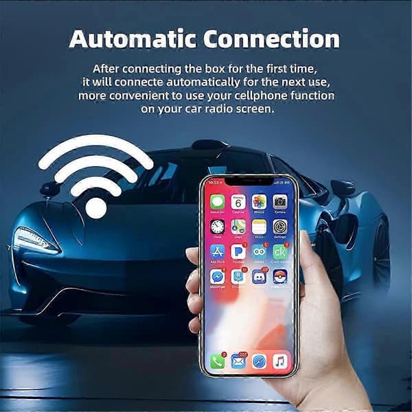 Android Auto CarPlay Adapter Kablet til Trådløs Smart AI Box med RGB-lys til Bil med Kablet CarPlay