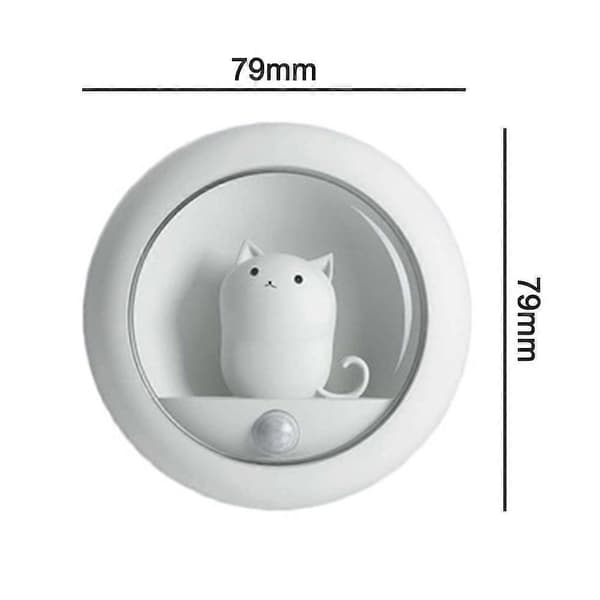 Smart LED søt nattlampe, soverom magnetisk kroppssensorlys, kreativ USB sengelampe White