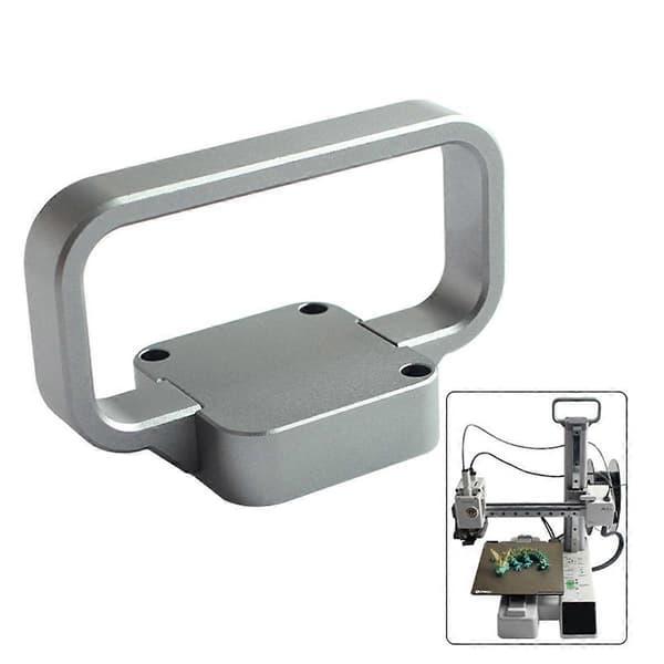 For Bambu A1 Mini Helt Metallhåndtak CNC AL6061 Materialsett Lett å Holde for A1 MINI 3D-Skriverdeler Silver