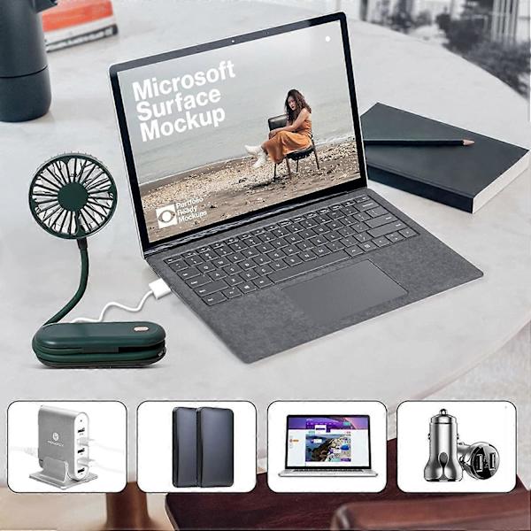 Kannettava kädessä pidettävä tuuletin, USB-ladattava kaulatuuletin, hiljaiset jäähdytyspöytätuulettimet