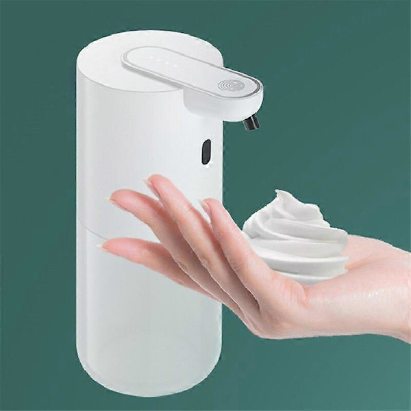 430 ml:n automaattinen saippua-annostelija, ladattava, 4 vaihdetta säädettävissä, seinään asennettava infrapuna induktiivinen vaahto nestesaippua-annostelija USB Foam Dispenser