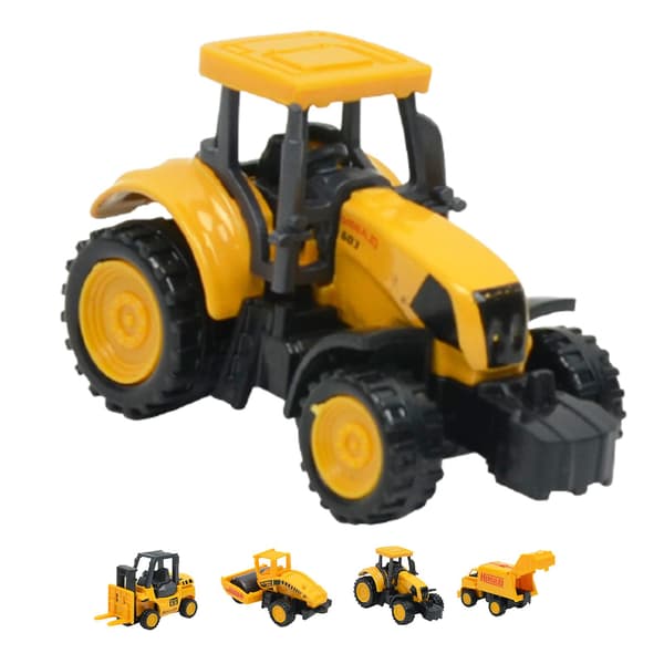 Farfi 8-pack Barn Grävmaskin Glidande Bilmodell Mini Simulerad Teknisk Fordon Leksakspresent