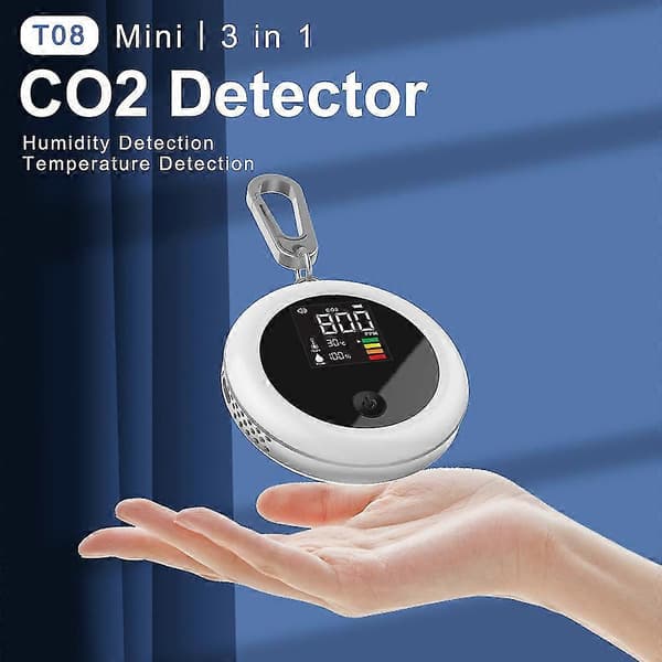 Ce Smart Mini Luftkvalitetsanalysator Fuktighet Temperaturmåler Bærbar Sensor Karbondioksidstrømningsmonitor Co2 4005000ppm
