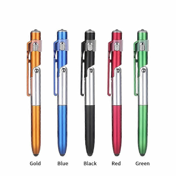 5 kpl 4-in-1 kosketusnäyttökynää LED-valolla tabletille, kokoontaitettava kosketusnäyttökynä/matkapuhelinpidike Multi-colored