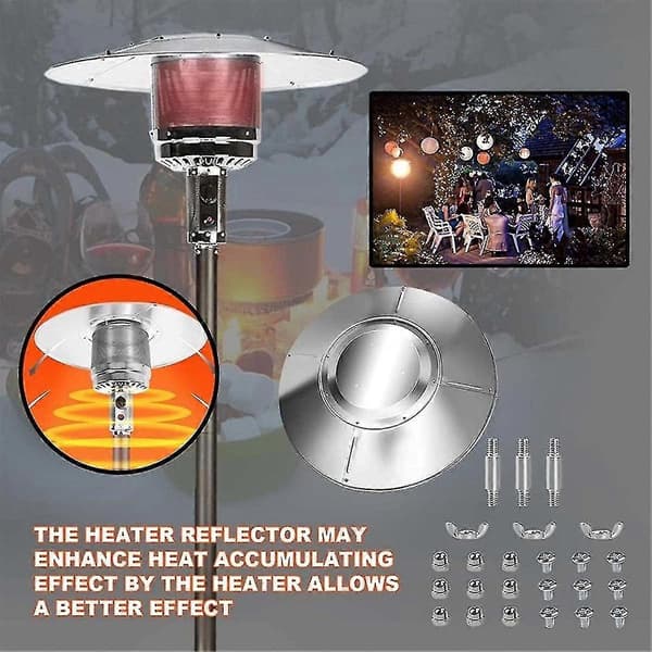 For Patio Heater Shield Replacement Accessories - Toppskjerm Reflektor Aluminium Vintervarmer Skjerm Reflektor