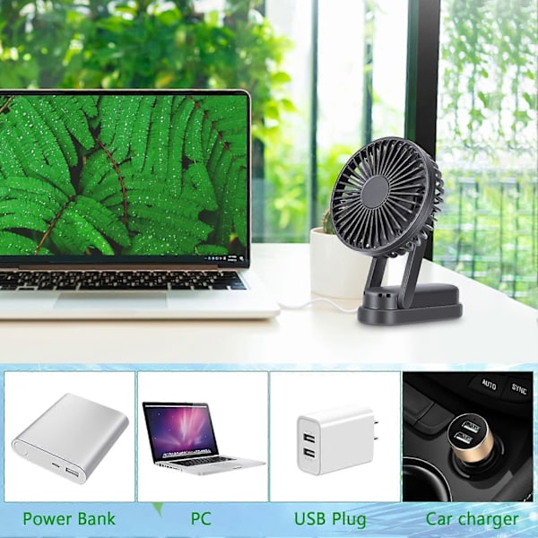 Bärbar Mini USB handhållen fläkt (svart)