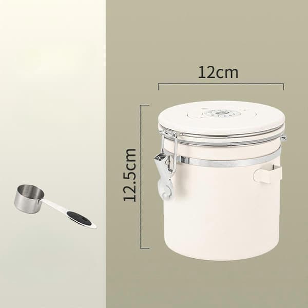 Kaffeboks Gadgets Kaffeoppbevaringsbeholder for te, kjeks, kaffebønner, sølv, 1,2 l Optional Beige White 1.2L