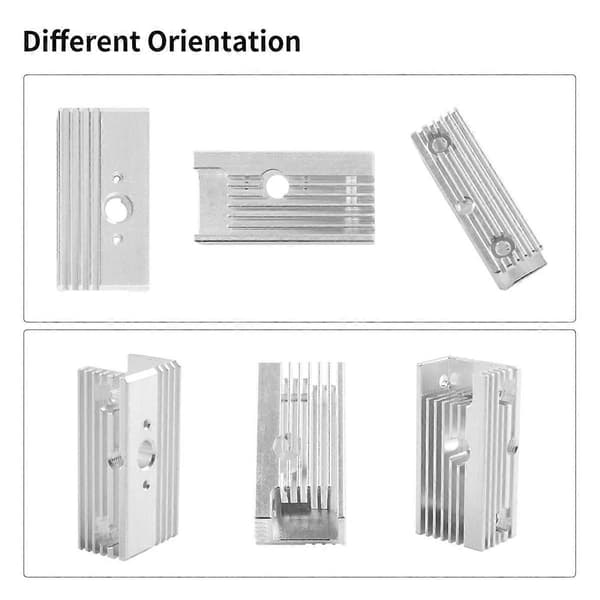 5 stk. køleblok til Sprite Extruder 3D-printertilbehør til Ender3 S1 Plus Pro/CR10 Smart Pro/-3 V3 SE Etc Silver