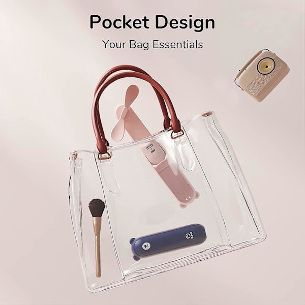 Handhållen fläkt, 3 IN 1 mini handfläkt, bärbar USB uppladdningsbar liten fickfläkt, batteridriven fläkt