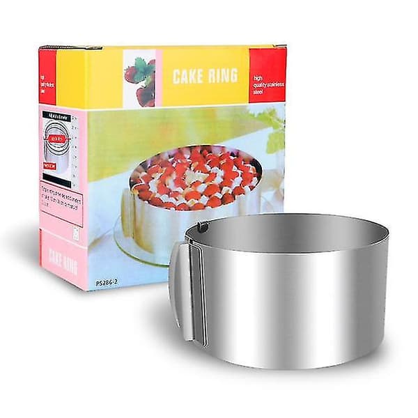 Bageplader 6 12 tommer Justerbar Rustfrit Stål Dessert Kageform Cirkel Bagning Rund Mousse Ring Form Køkken