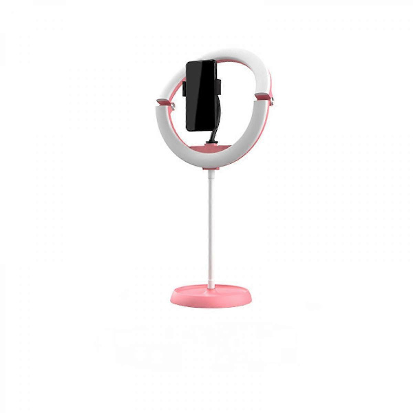 10 tums LED Vikbar Selfie Ring Light Dimbar Lampa Mobiltelefon Tiktok Live Skönhetsfotografering Fyllnadsljus (Rosa)