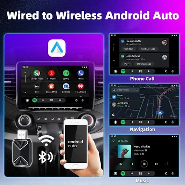 Mini Trådløs CarPlay & Android Auto-adapter til iPhone & Android – Nyd friheden fra ledninger