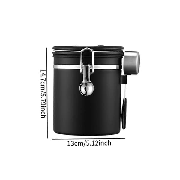 Kaffedåse Gadgets Kaffeopbevaringsbeholder til Te Kager Kaffebønner Sølv 1,2L Optional Black 1.5L