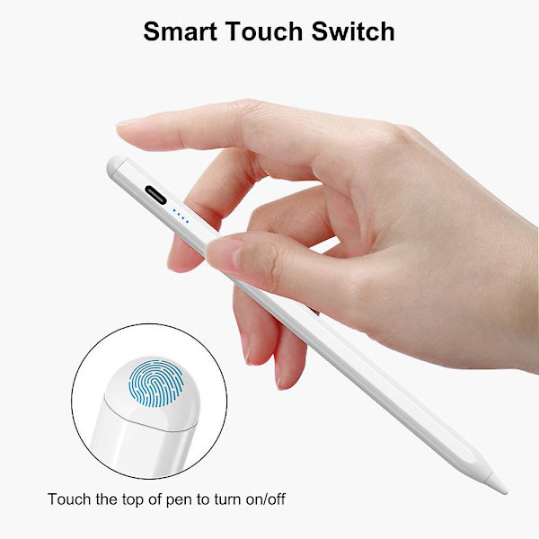 Yleiskäyttöinen kosketusnäyttökynä Älykäs kynä iOS/Androidille Apple Huawei Xiaomi Redmi Kindle Iphone Lg Tablet Ipad -kynälle White