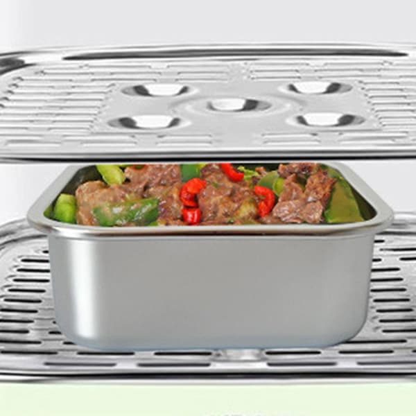 Bento Box Bærbar Opbevaringsbeholder til Køleskab Kontor Bordplade silver 1200ml