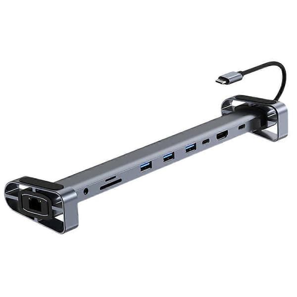 10 i 1 USB Hub Dock AUX HD-kompatibel VGA Adapter USB C Dockingstation til bærbar computer USB 3.0 5 Gbps Dataporte til Macbook Huawei 10-in-1