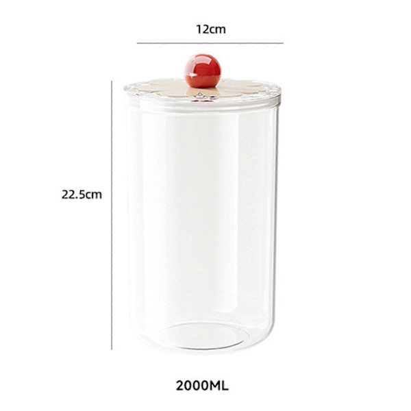 Matbeholder Nøtter Beholder for Kaffebønner Mel Oppbevaring Tørr Mat 900ml Clear 2000ml