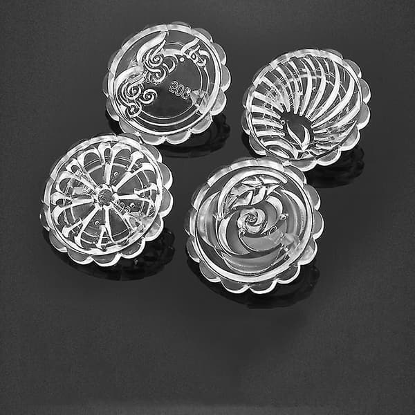 Kakeutstikkere 4 Stempler Månekakeform 3D DIY Transparent Rund Månekakeform Midhøstfestival Baking