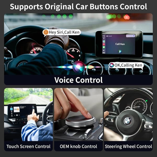 2025 Seneste Model 2-i-1 Trådløs CarPlay-adapter og Android Auto Trådløs Adapter til Konvertering af Kablet CarPlay, til Biler 2016+/Apple iOS 1