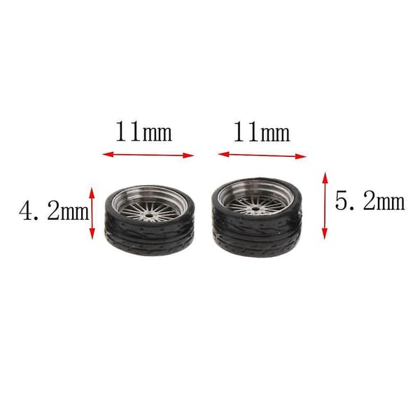 1:64 Skala 11 mm Hjul Gummidæk til Matchbox Biler Køretøjer Dele B4