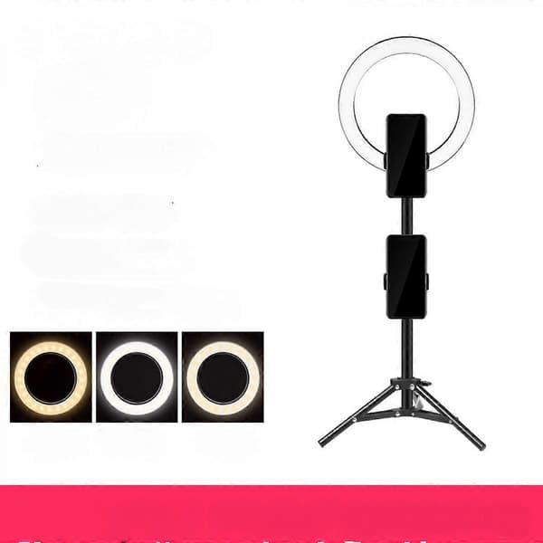 Ring Light, LED Ring Light, Cirkellampa med skrivbordsfäste, Telefonhållare & Dimbar 3 Lägen